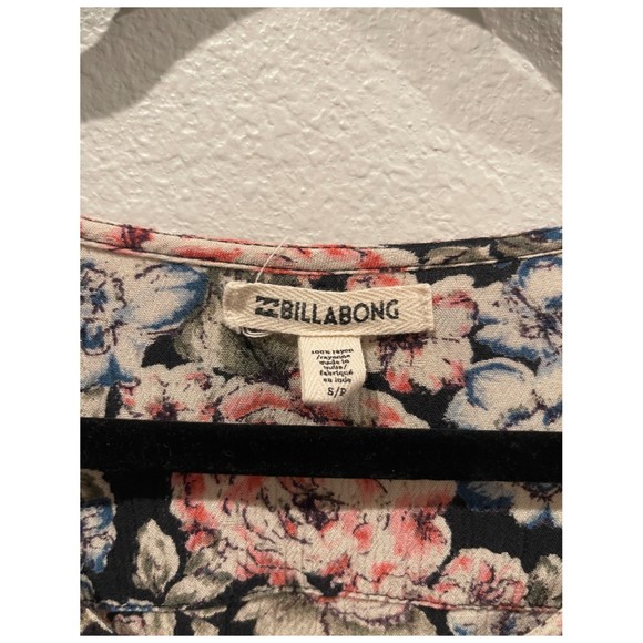 BILLABONG V-Neck Multicolor Long Sleeve Floral Mini Dress - Picture 2 of 5
